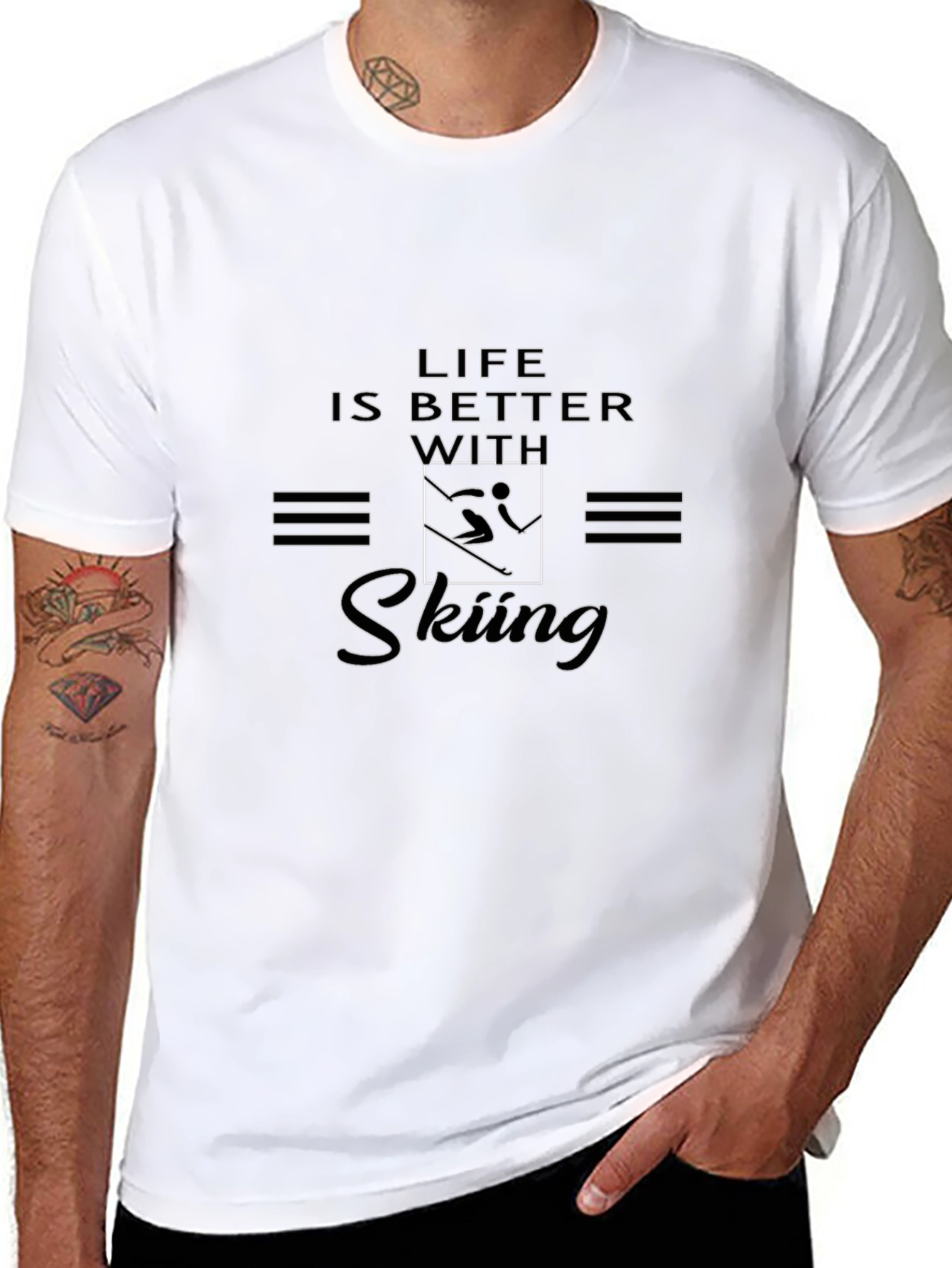 Life Is Better With Skiing - Graphic T-Shirt