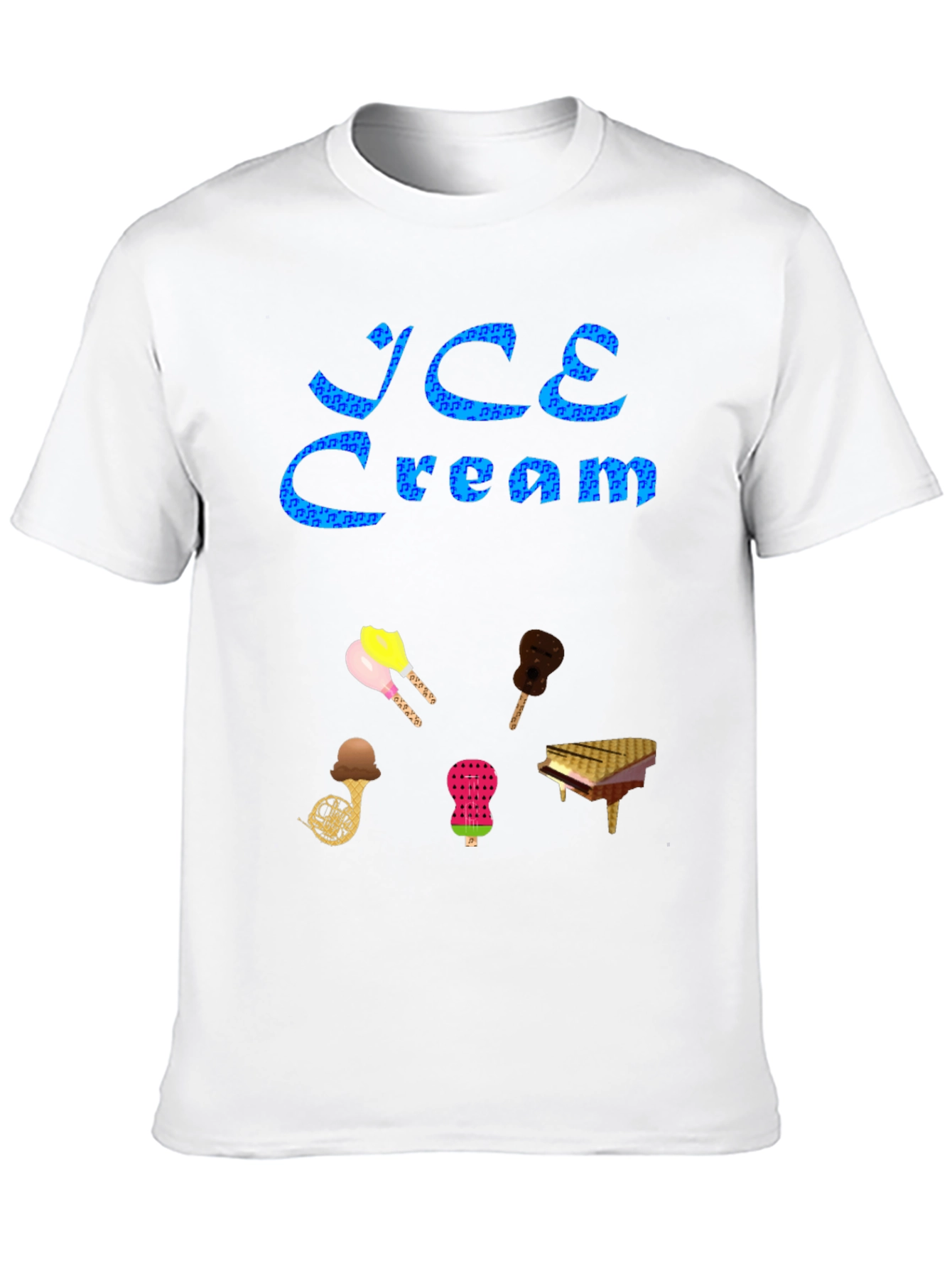 Ice Cream & Musical Instruments Black Tee