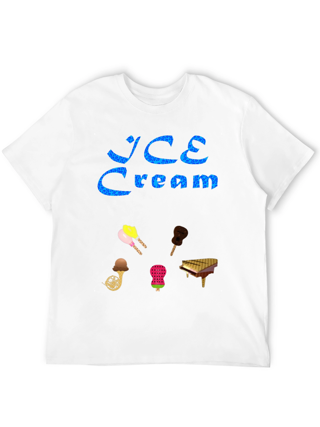 Ice Cream & Musical Instruments Black Tee