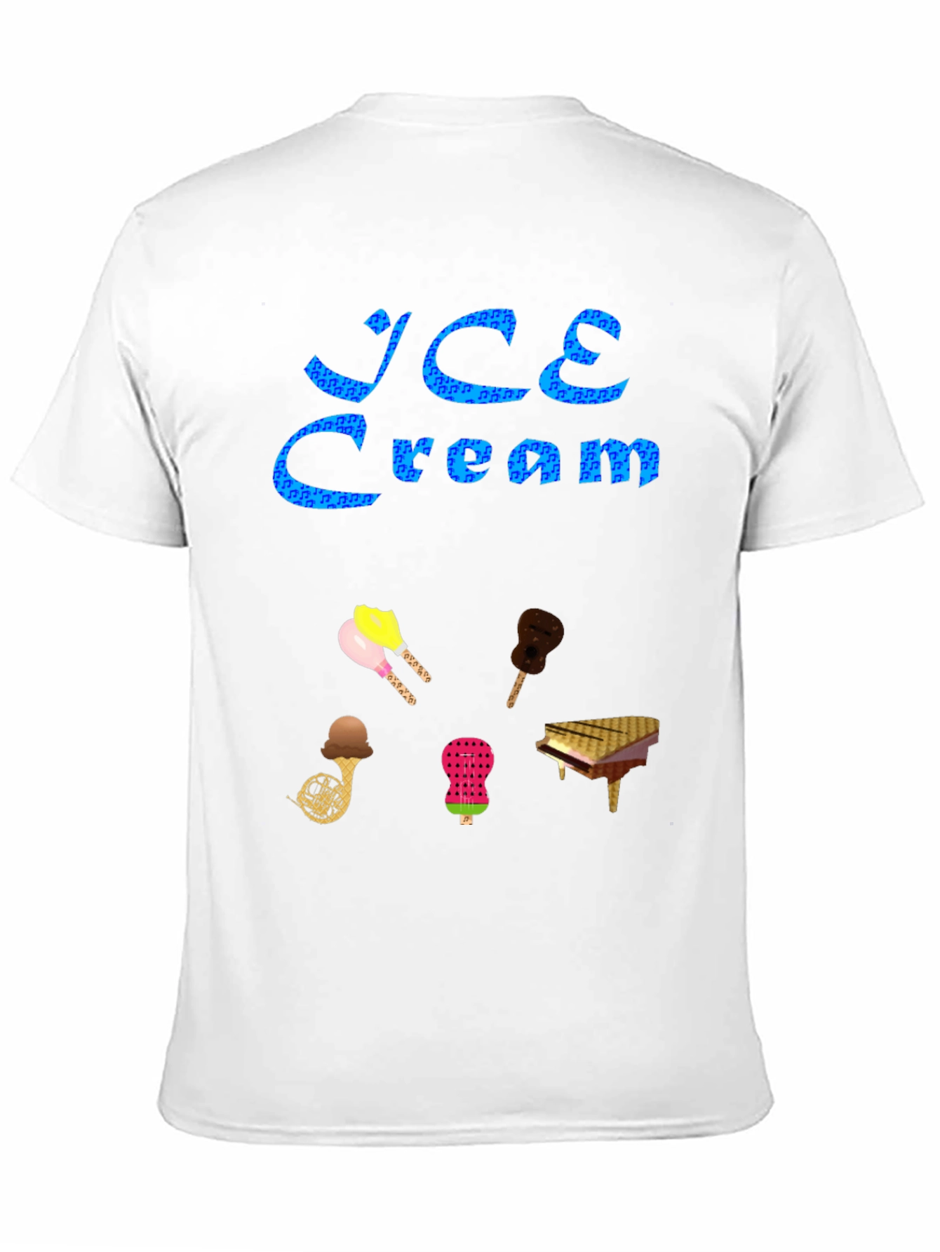 Ice Cream & Musical Instruments Black Tee