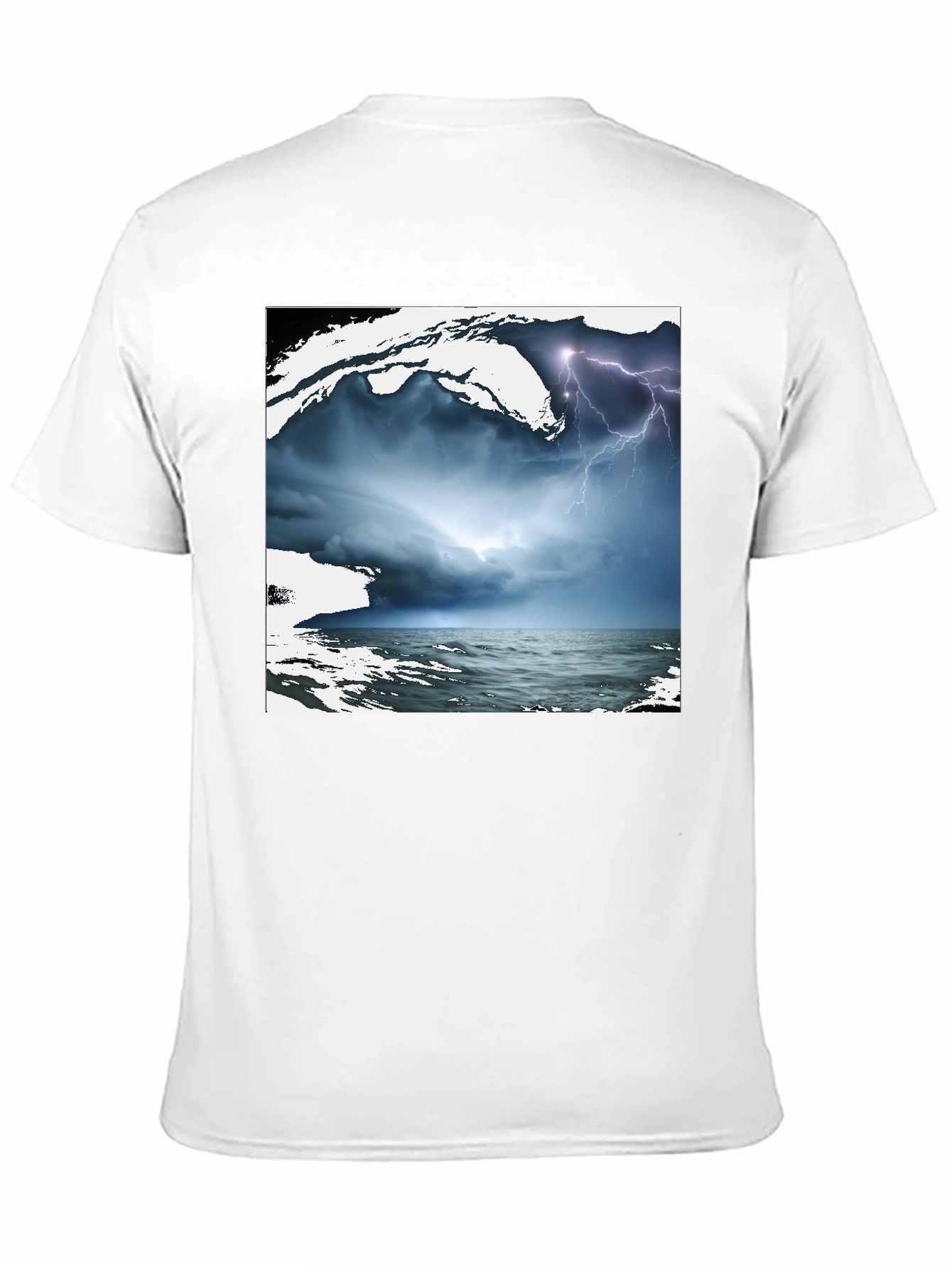 Stormy Sea Graphic Tee - Black Cotton T-Shirt