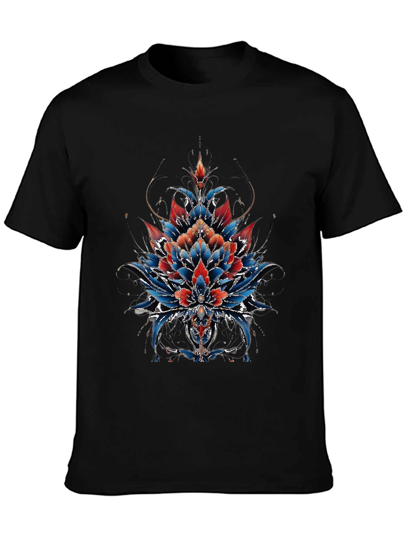 Floral Mandala Graphic Tee - Unique Artistic Design