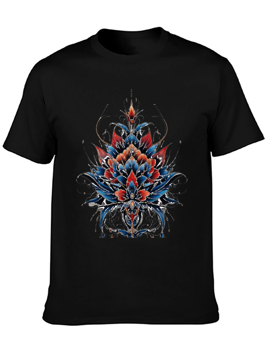 Floral Mandala Graphic Tee - Unique Artistic Design