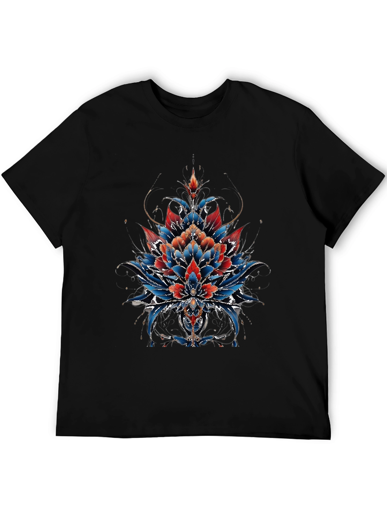 Floral Mandala Graphic Tee - Unique Artistic Design