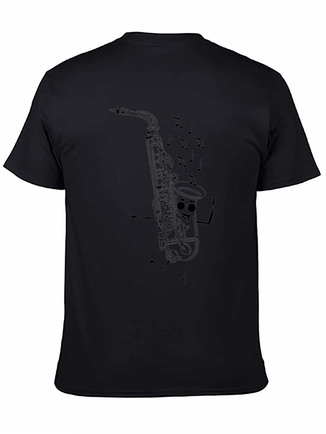 Saxophone Cartoon Graphic T-Shirt - Musical Fun