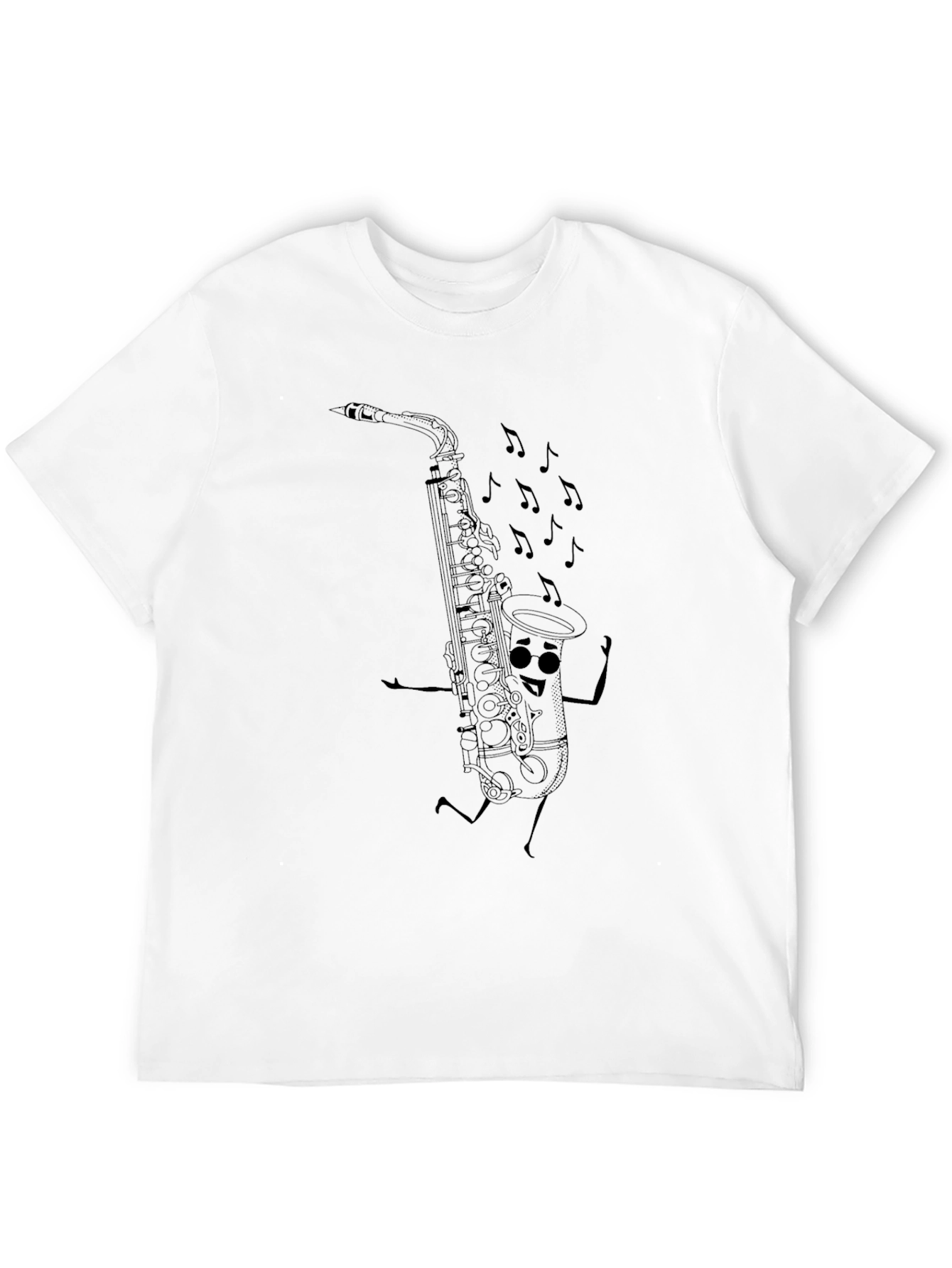 Saxophone Cartoon Graphic T-Shirt - Musical Fun
