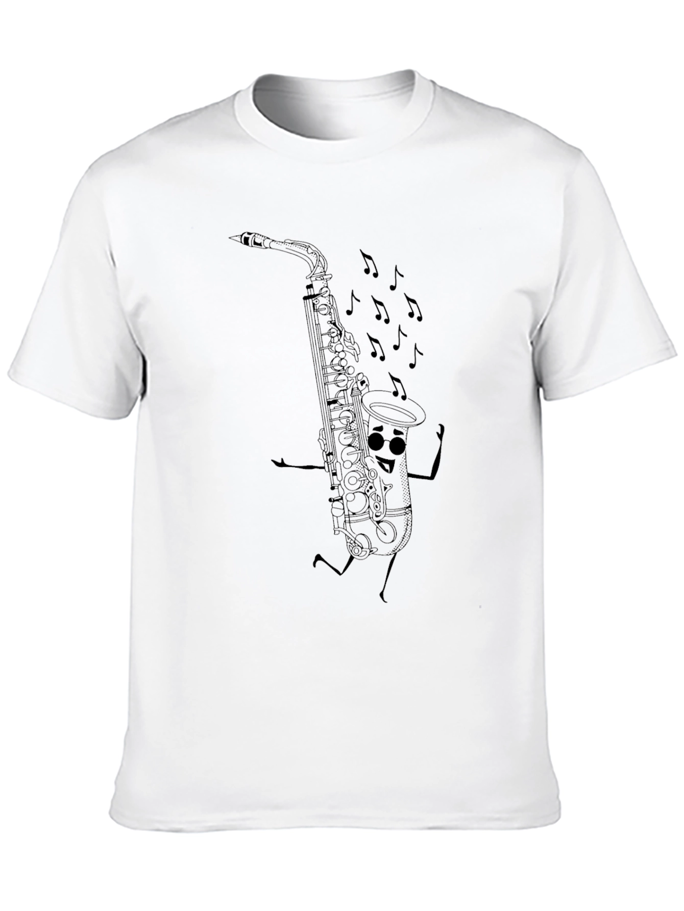 Saxophone Cartoon Graphic T-Shirt - Musical Fun