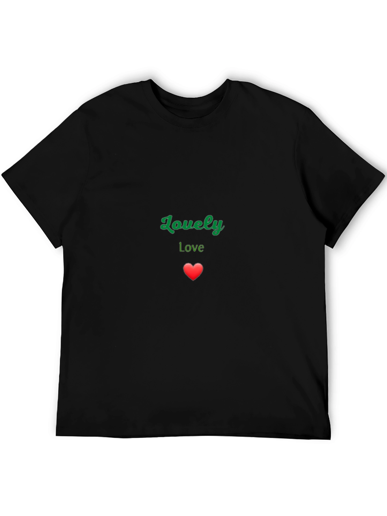 Lovely Love Heart Black T-Shirt