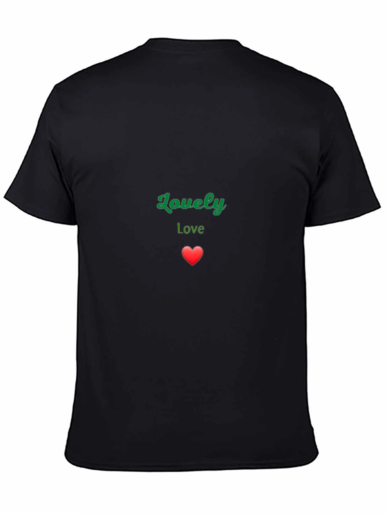 Lovely Love Heart Black T-Shirt