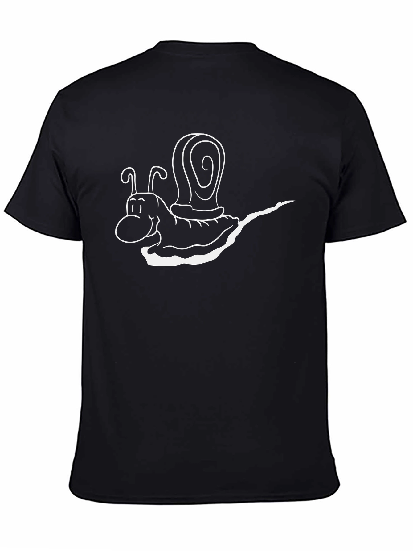 Snail Cartoon Graphic Tee - Mens Black T-Shirt