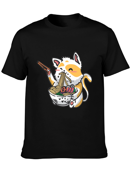 Cute Cat Ramen T-Shirt - Unique Graphic Tee