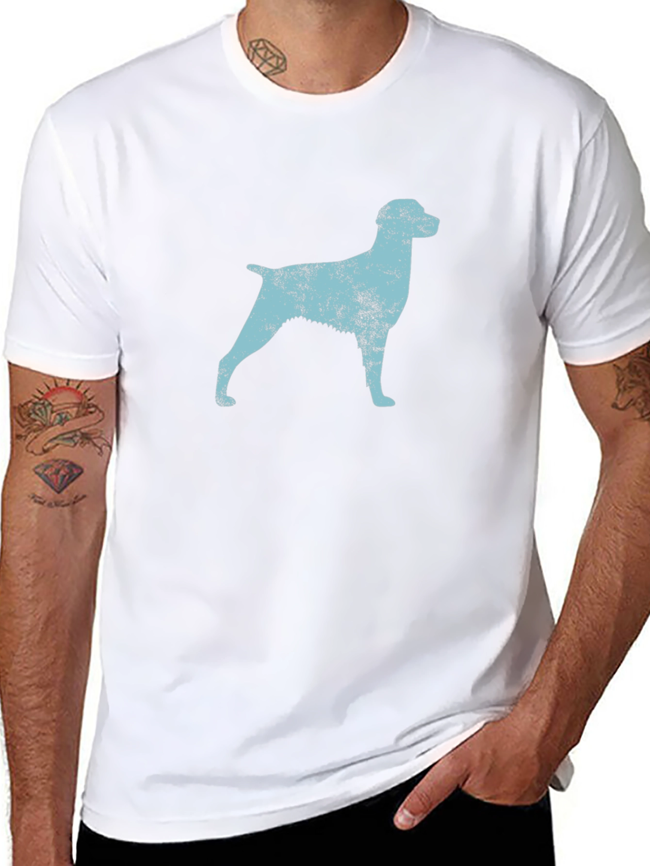 Dog Silhouette Graphic Tee - Black
