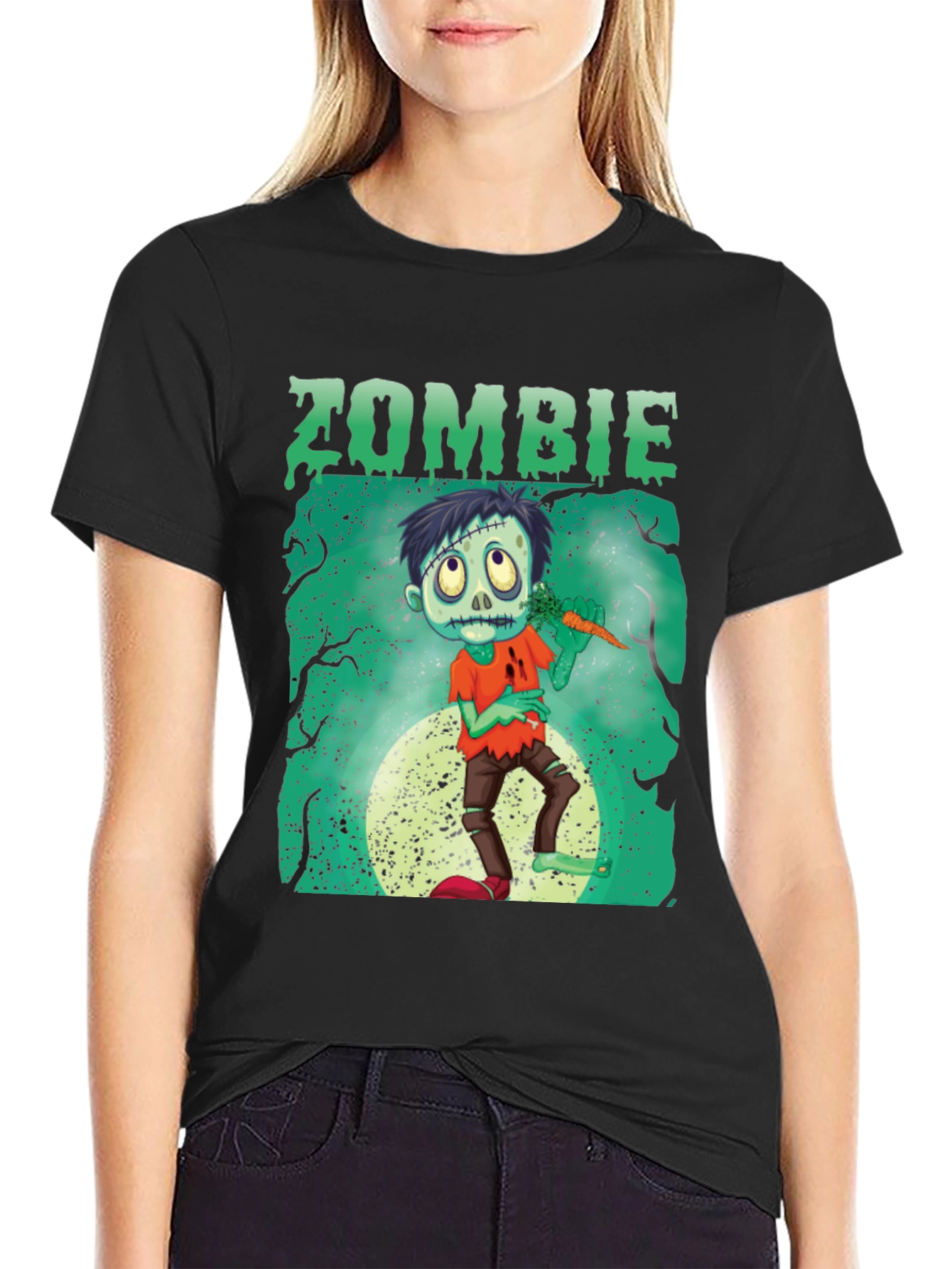 Zombie Carrot Halloween Graphic Tee