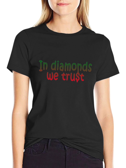 In Diamonds We Trust Black Graphic Tee