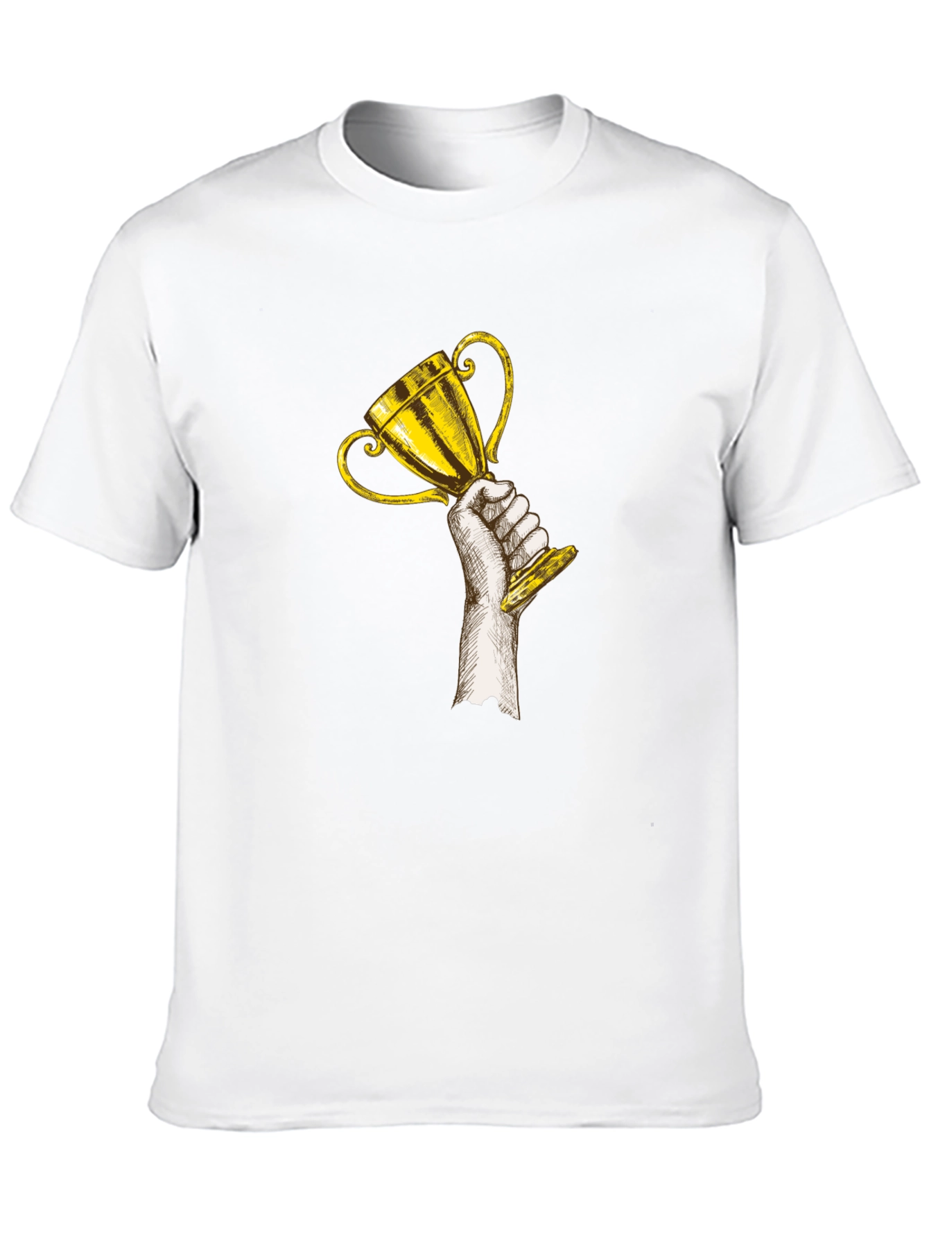 Trophy Graphic Tee - Black Cotton Crew Neck T-Shirt