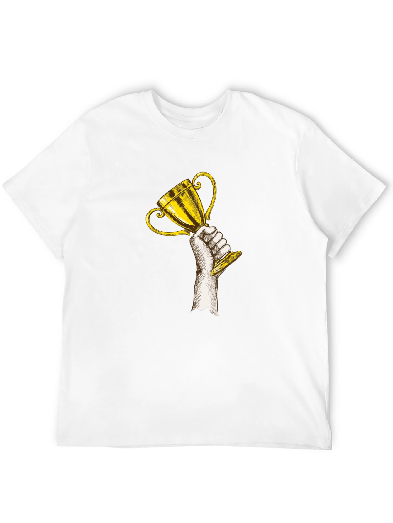 Trophy Graphic Tee - Black Cotton Crew Neck T-Shirt
