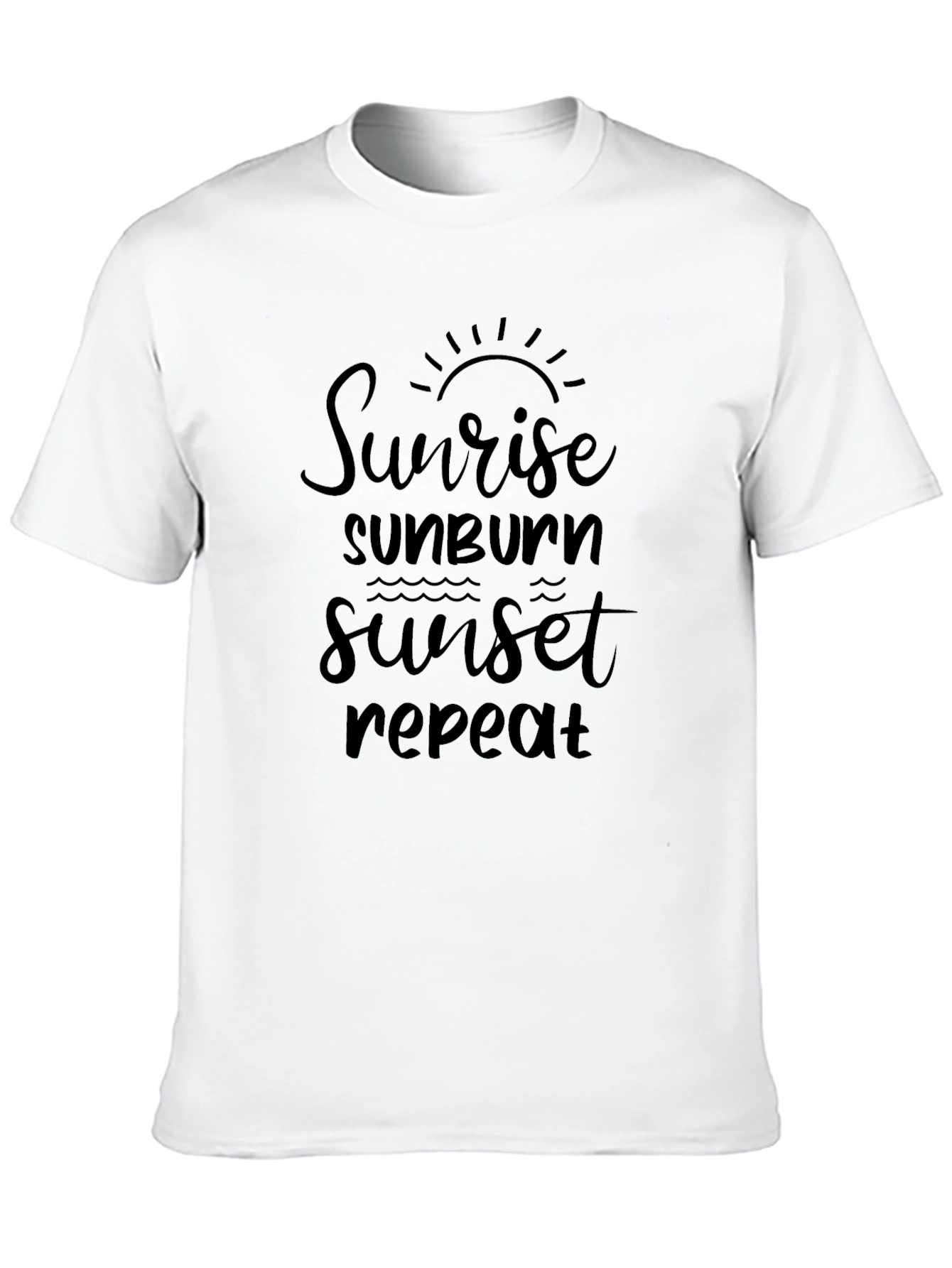 Sunrise Sunburn Sunset Repeat Black Tee