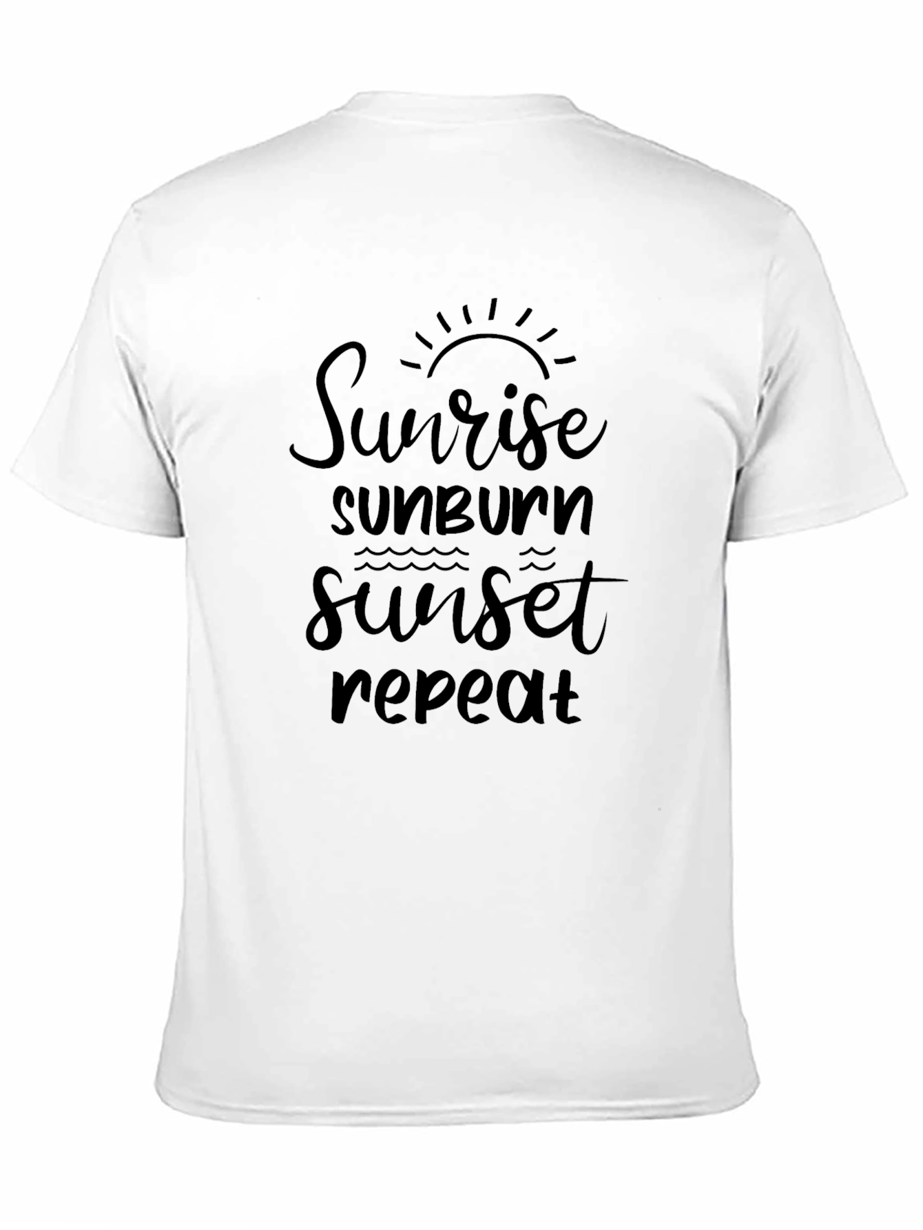 Sunrise Sunburn Sunset Repeat Black Tee