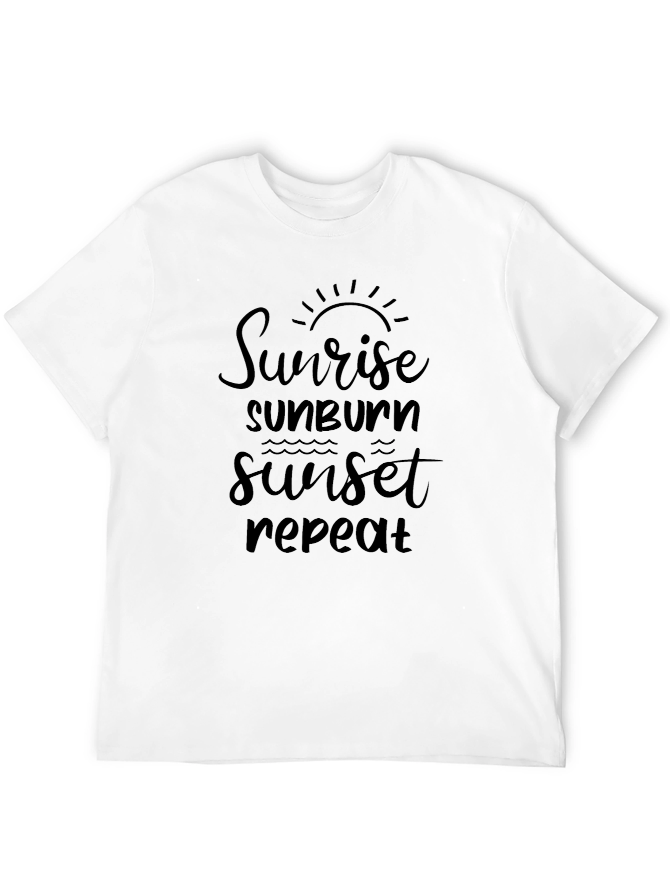 Sunrise Sunburn Sunset Repeat Black Tee