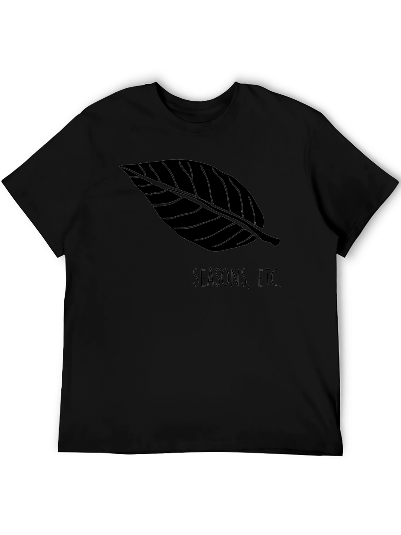 Seasons Etc. Black Leaf Graphic Tee