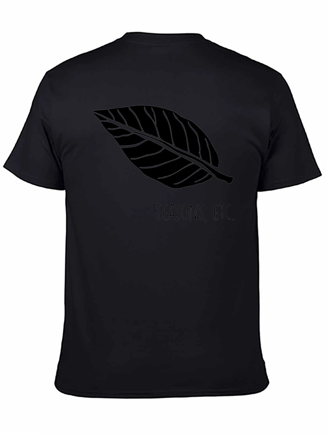 Seasons Etc. Black Leaf Graphic Tee