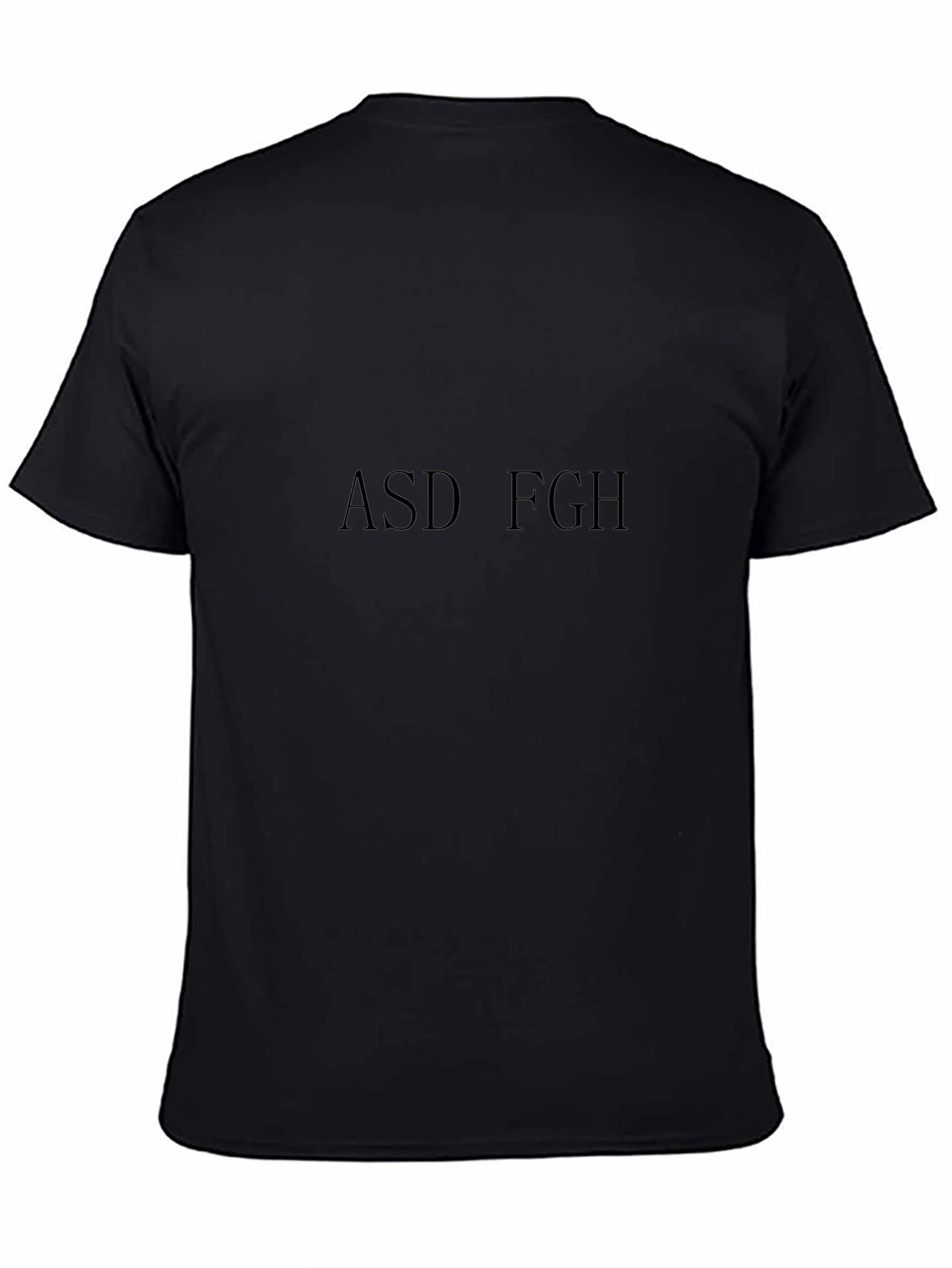 Black Crew Neck T-Shirt with Lettering