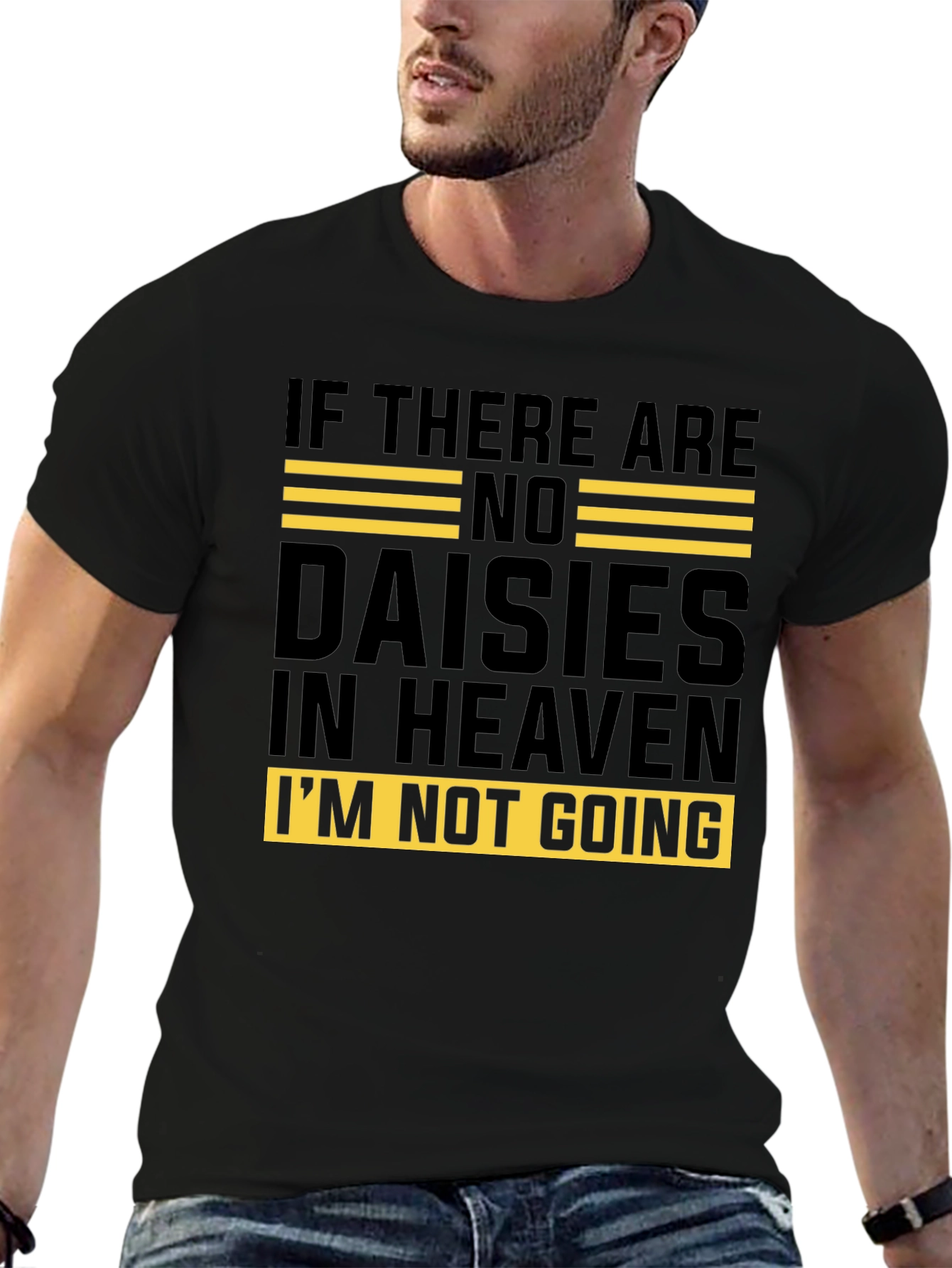 Daisies in Heaven Graphic Tee - Unisex Black T-Shirt