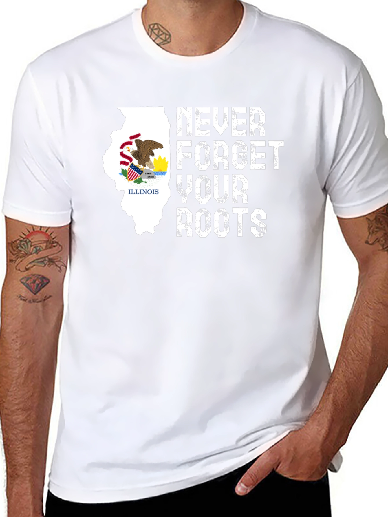 Illinois Roots T-Shirt - Never Forget Your Roots