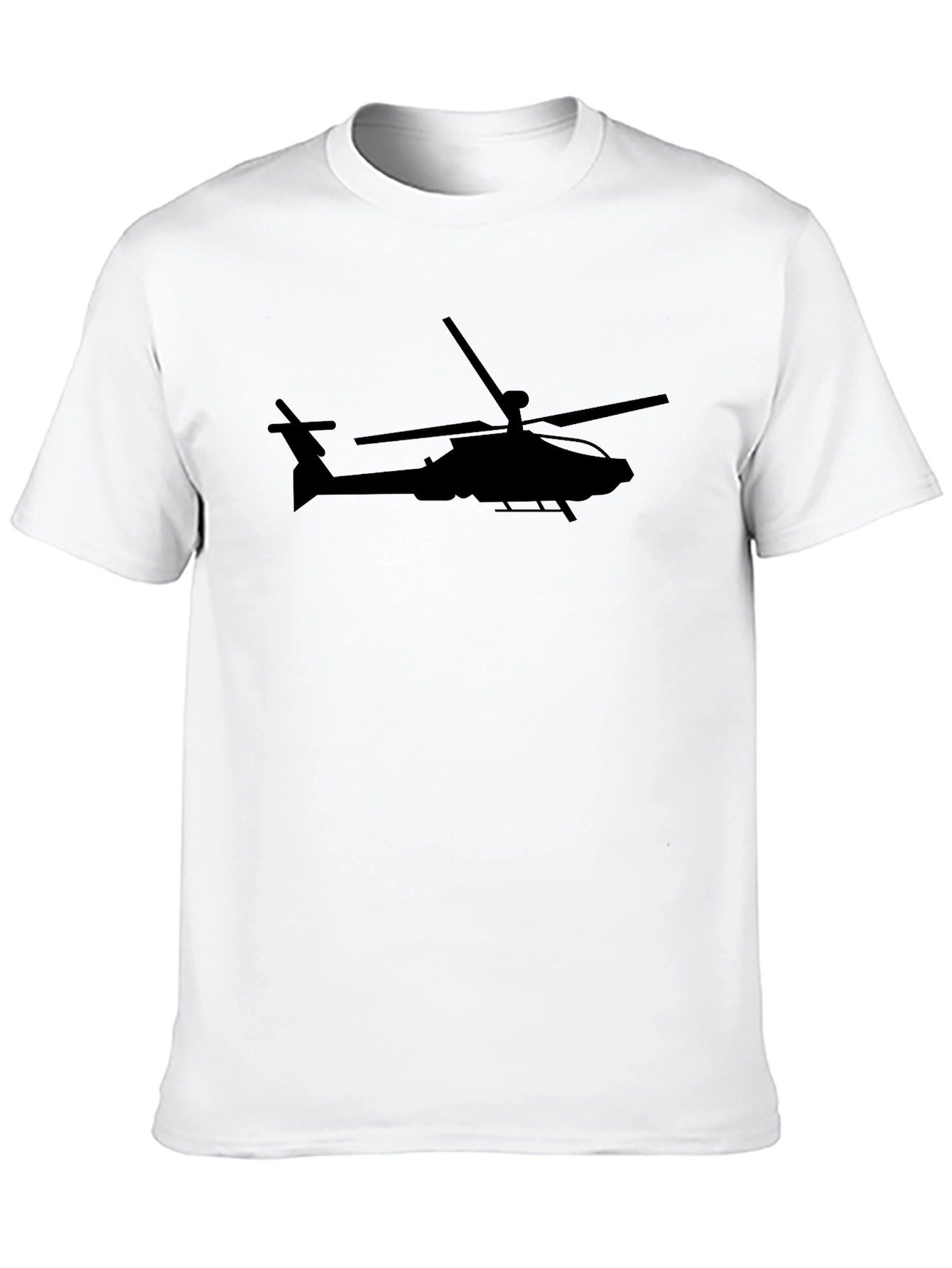 Apache Helicopter Silhouette T-Shirt - Black