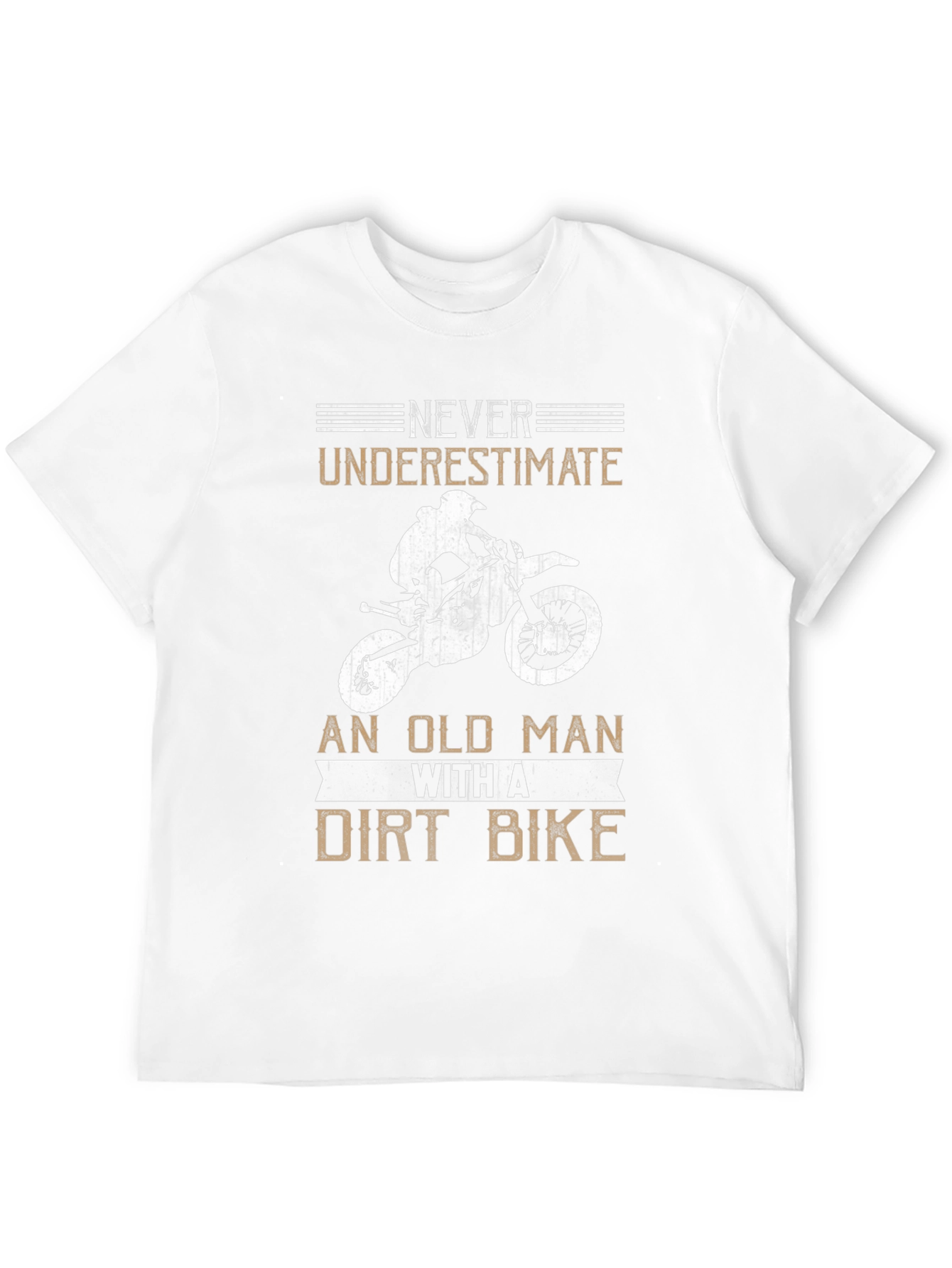 Never Underestimate an Old Man Dirt Bike Black Tee