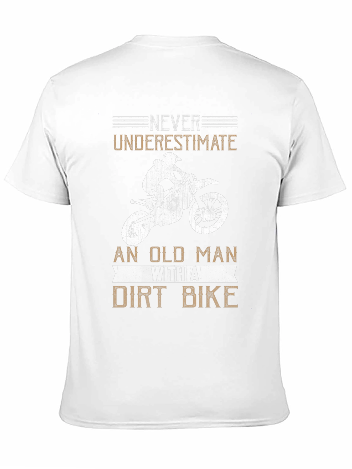 Never Underestimate an Old Man Dirt Bike Black Tee