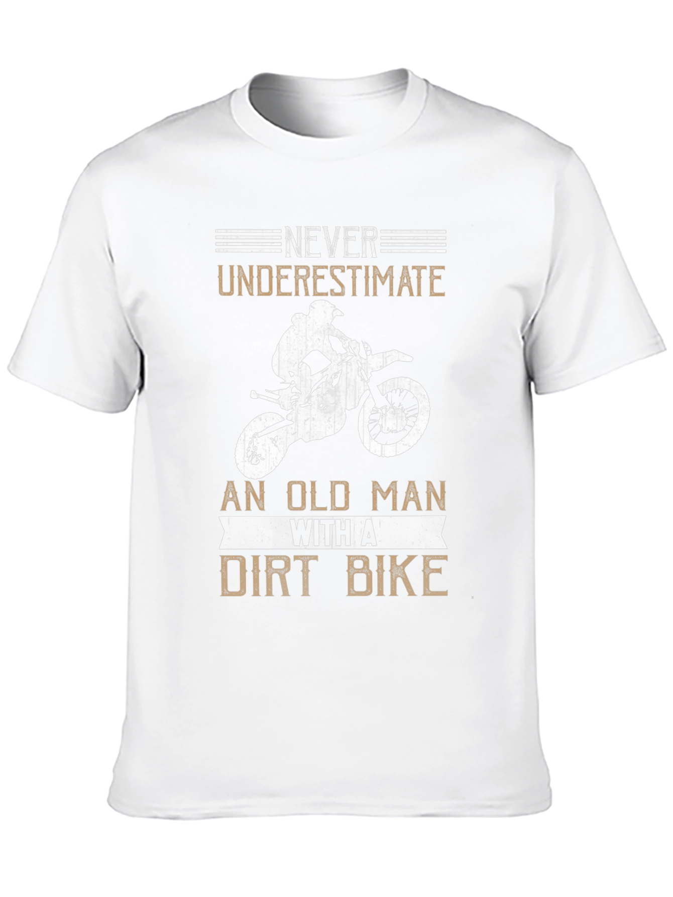 Never Underestimate an Old Man Dirt Bike Black Tee