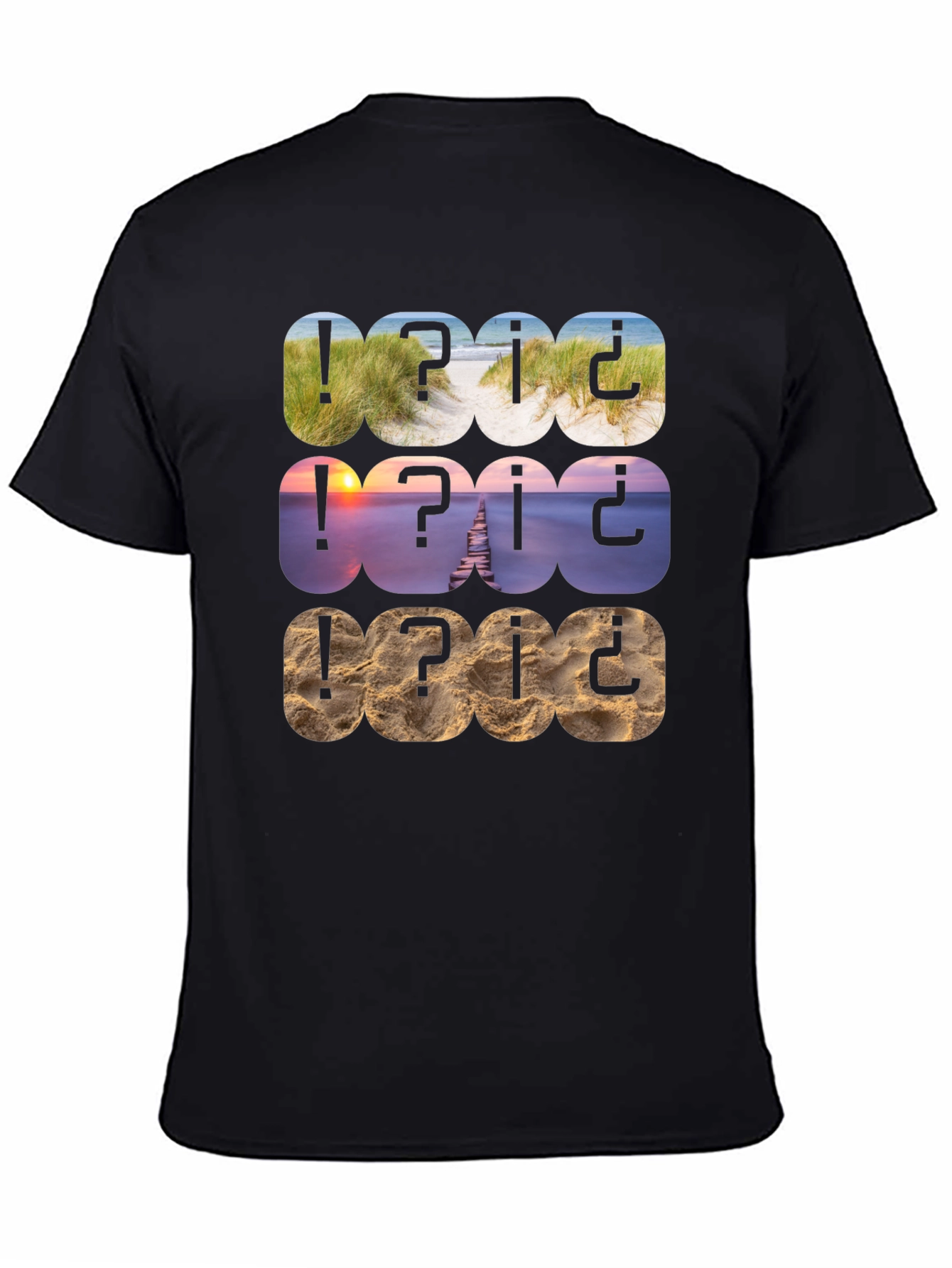 Beach Scenery Pattern T-Shirt