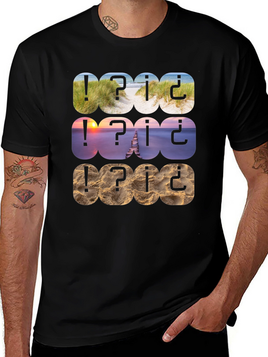 Beach Scenery Pattern T-Shirt
