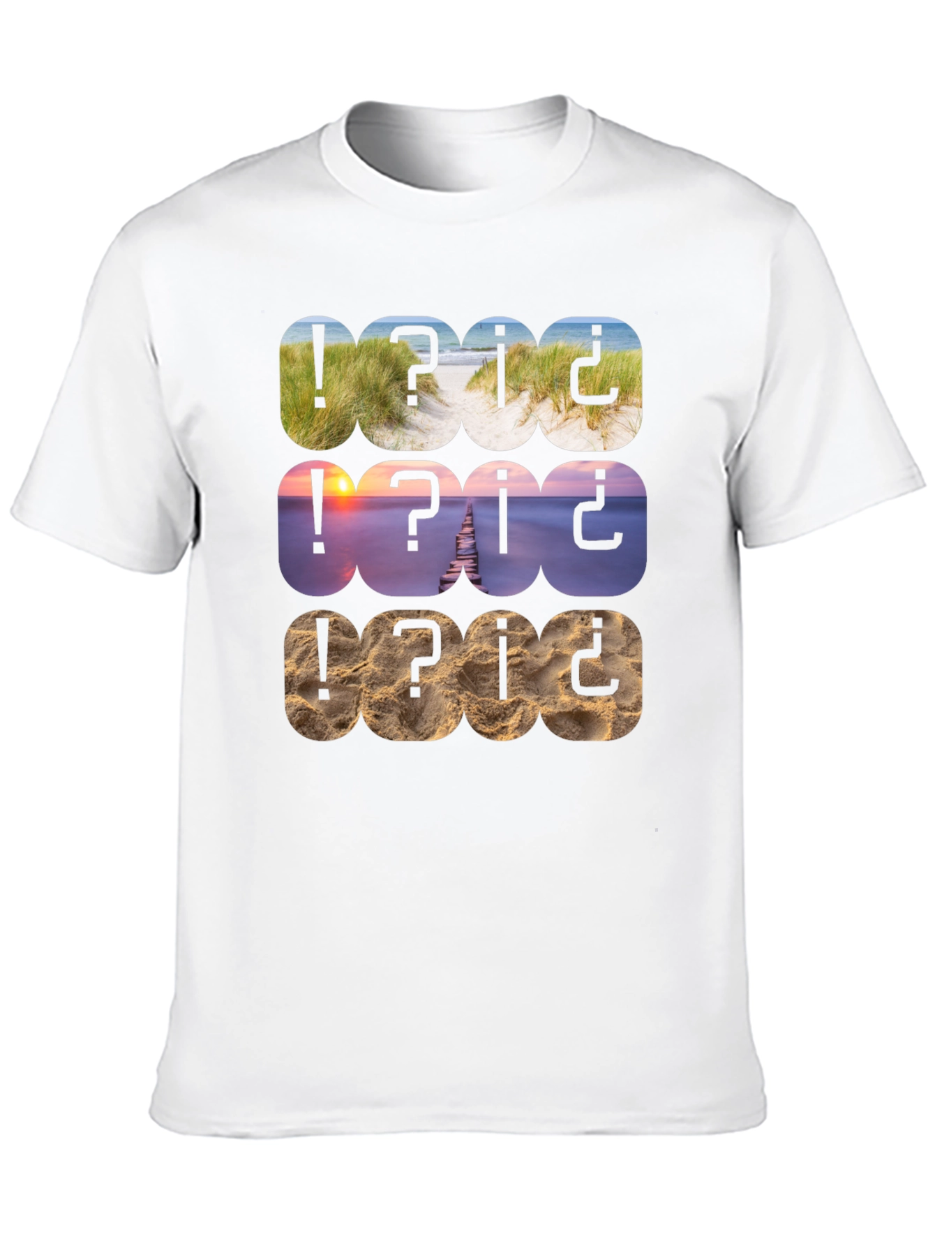 Beach Scenery Pattern T-Shirt