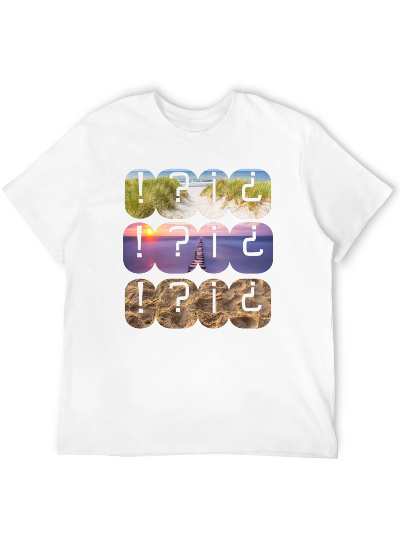 Beach Scenery Pattern T-Shirt