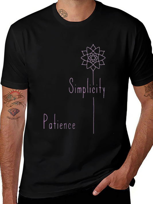 Minimalist Simplicity Patience Black T-Shirt