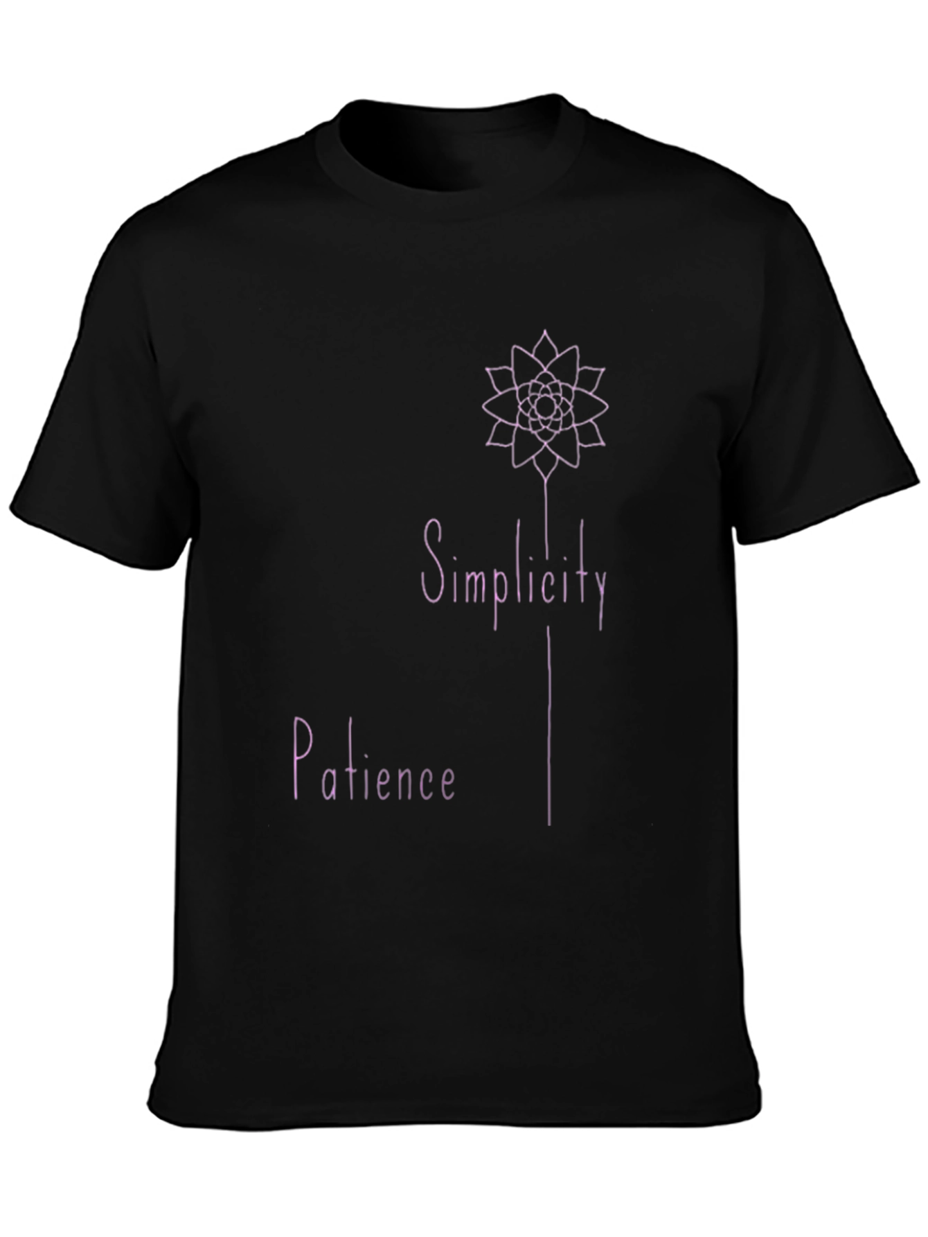Minimalist Simplicity Patience Black T-Shirt