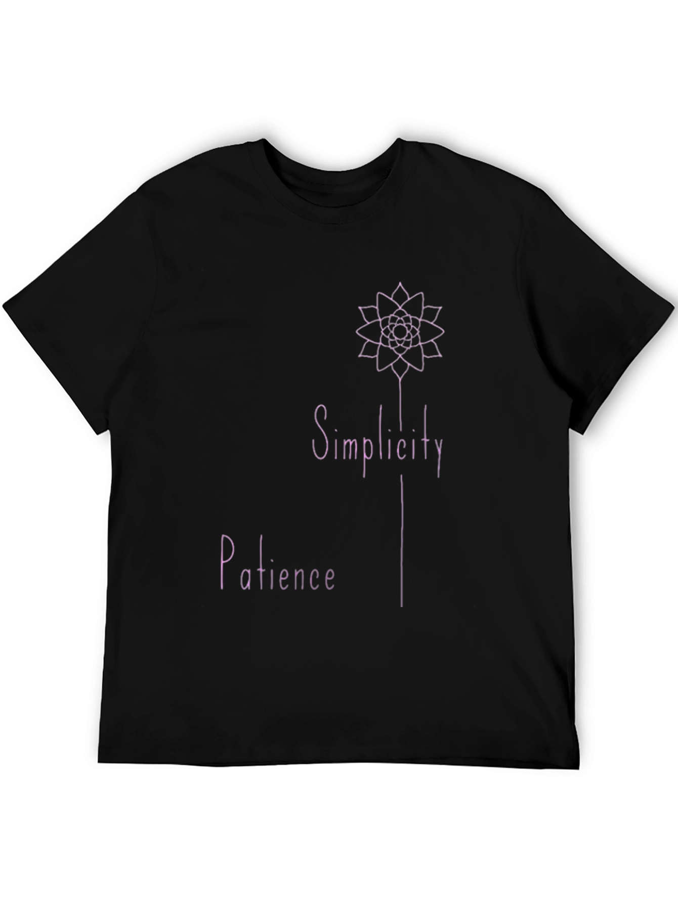 Minimalist Simplicity Patience Black T-Shirt