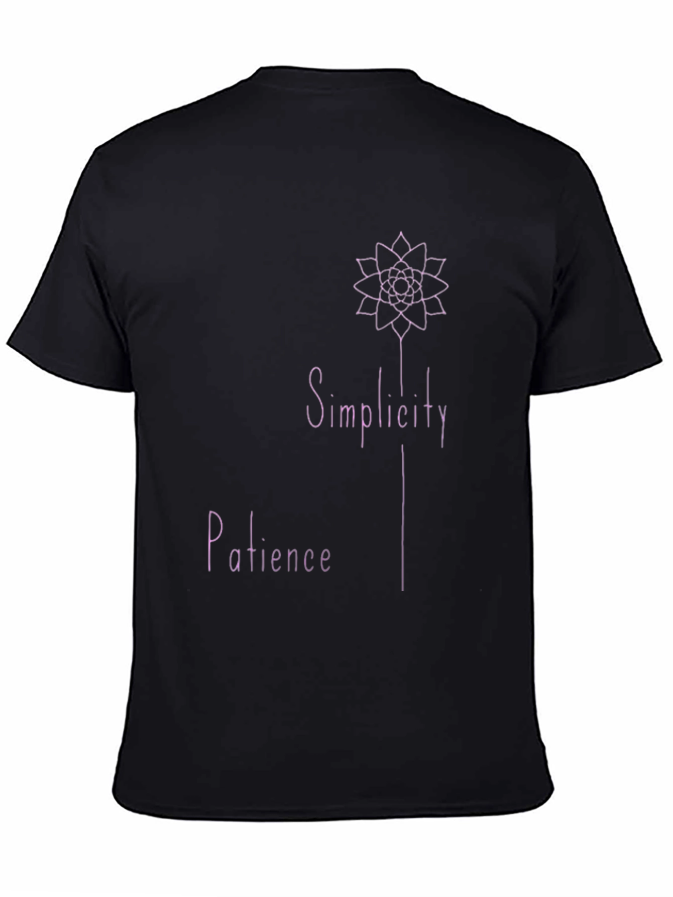 Minimalist Simplicity Patience Black T-Shirt