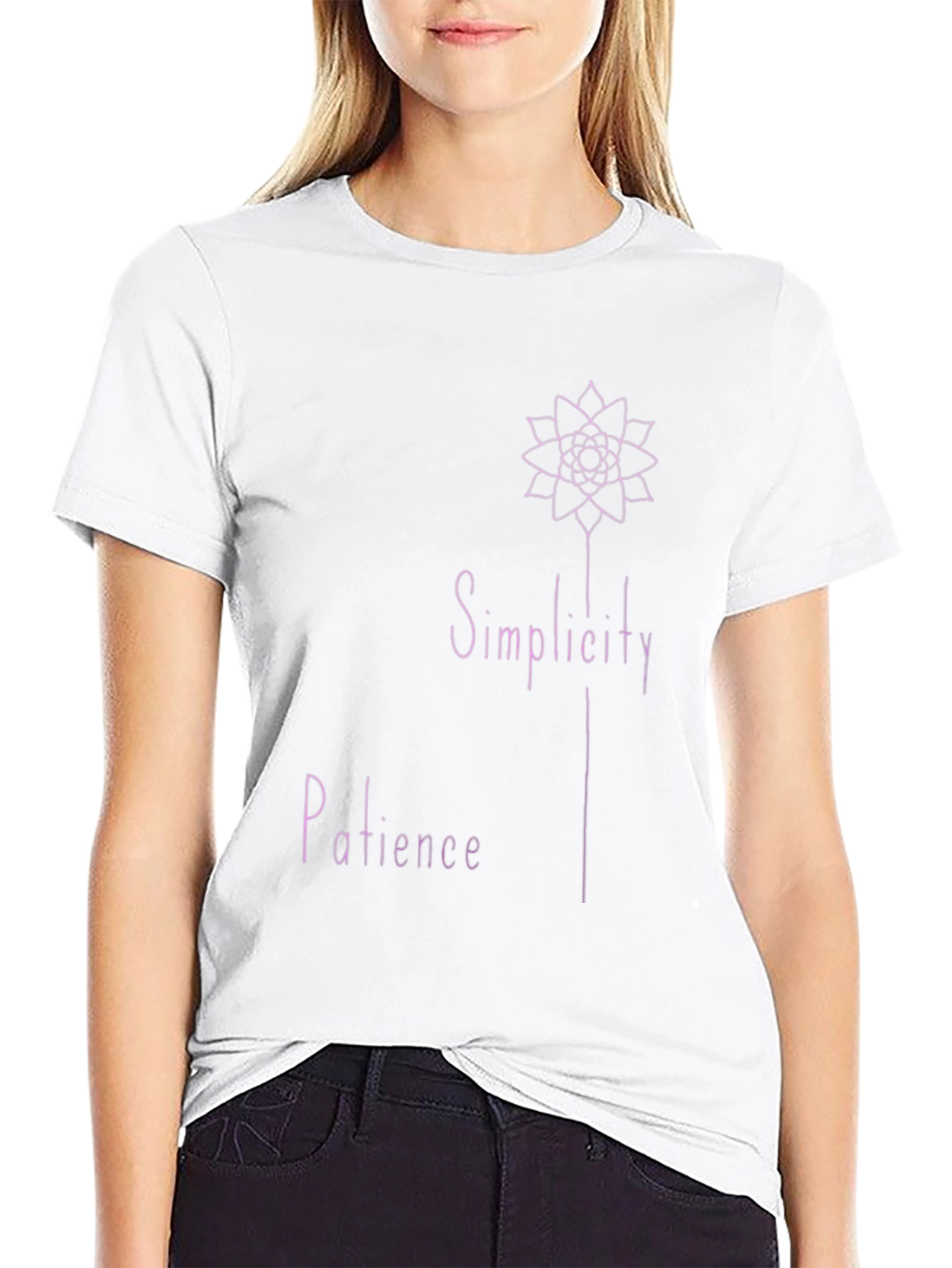 Minimalist Simplicity Patience Black T-Shirt
