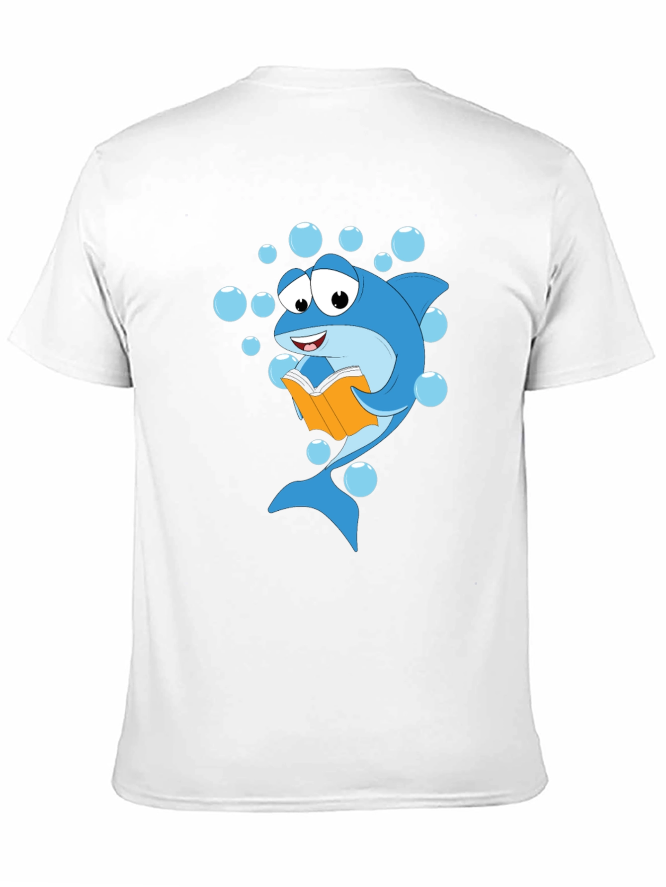 Reading Shark Graphic Tee - Black Cotton T-Shirt