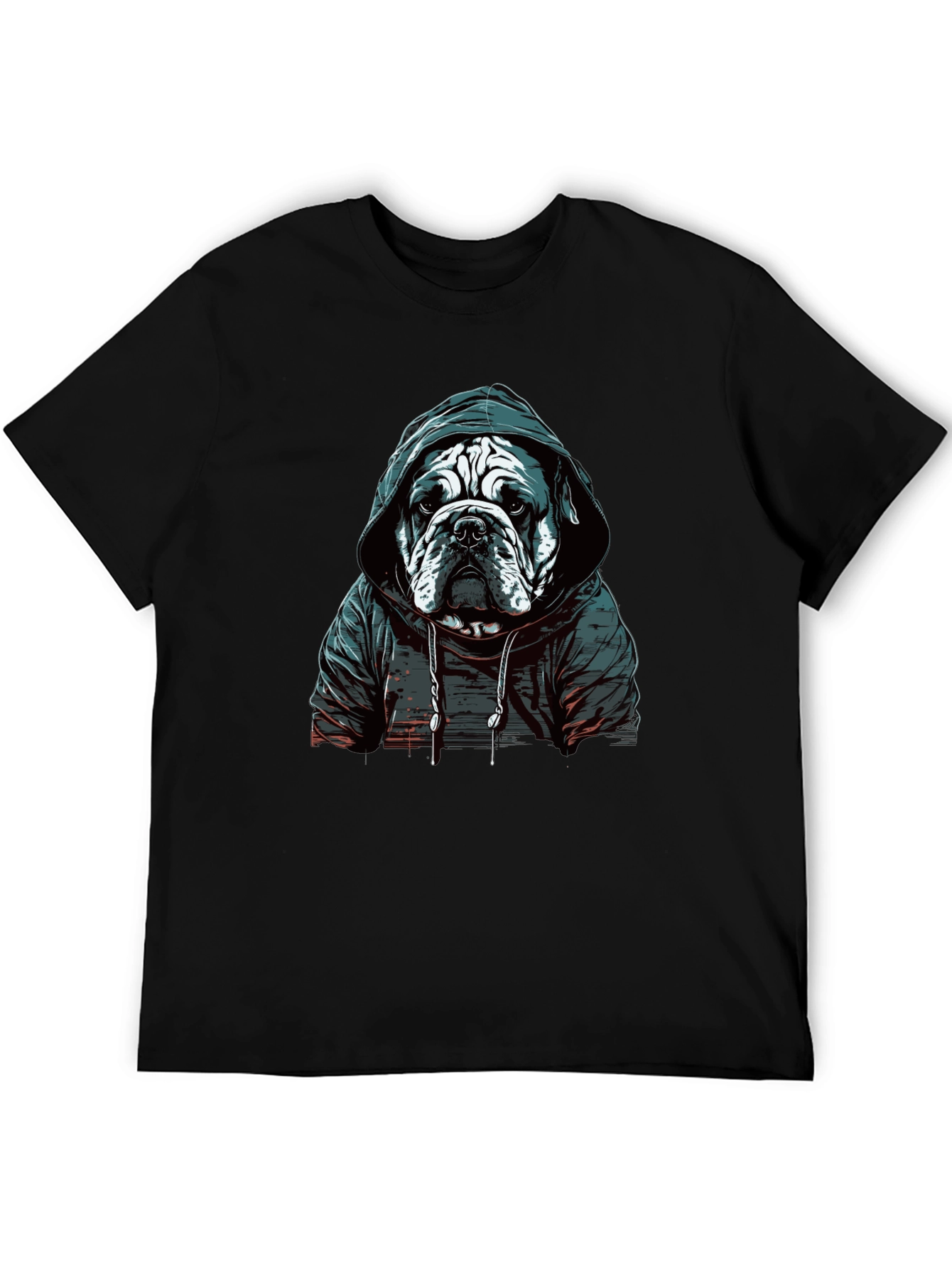 Hooded Bulldog Graphic T-Shirt