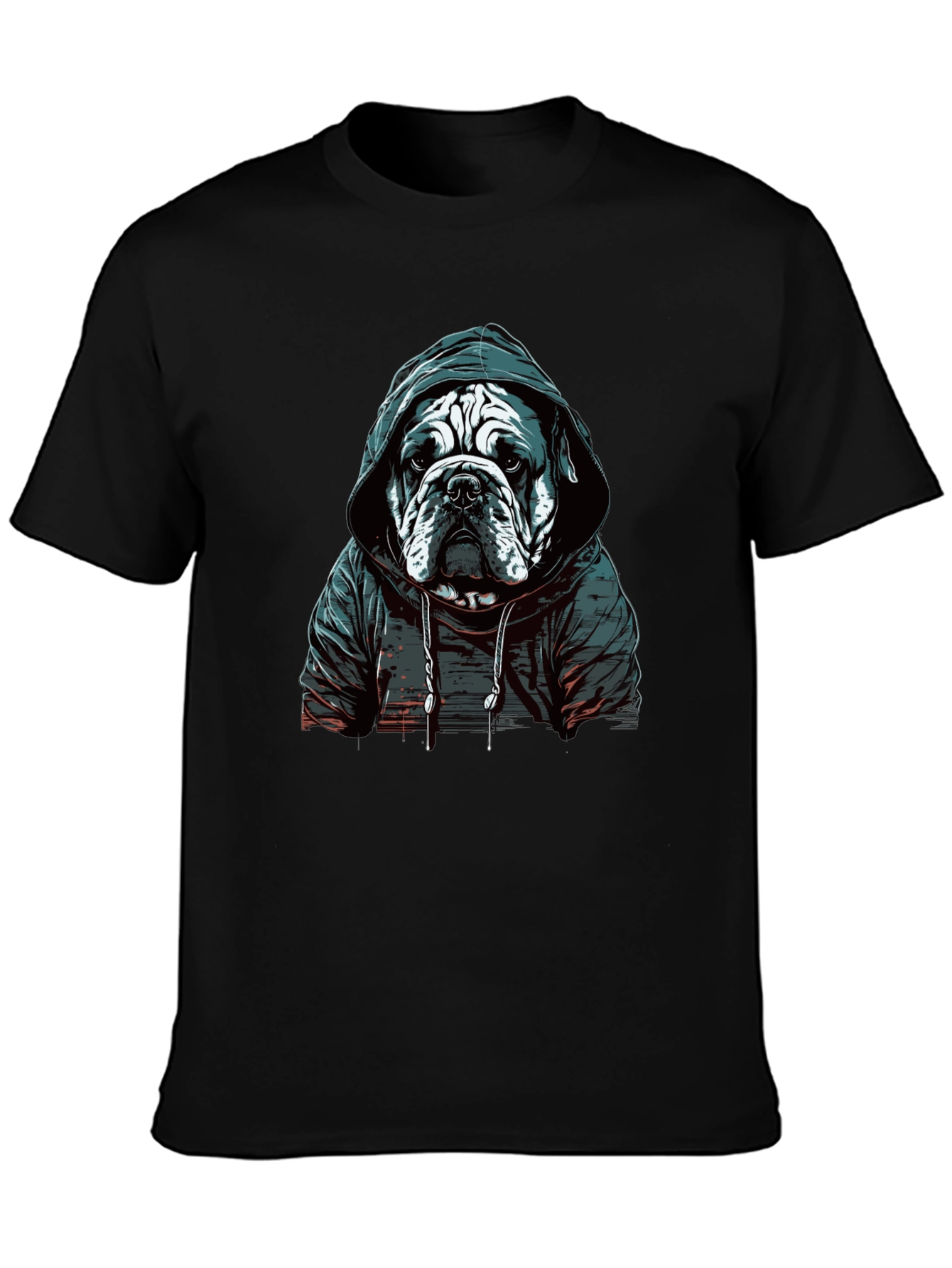Hooded Bulldog Graphic T-Shirt