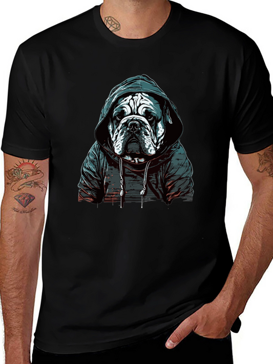 Hooded Bulldog Graphic T-Shirt