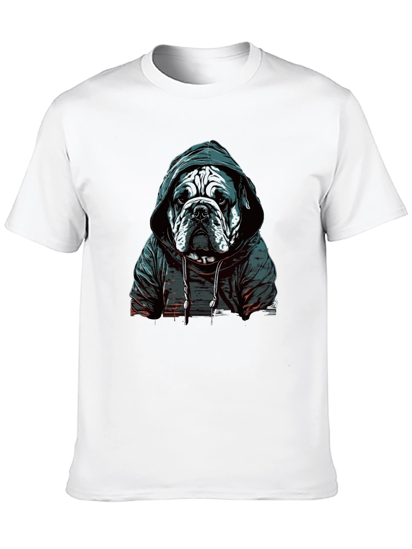 Hooded Bulldog Graphic T-Shirt
