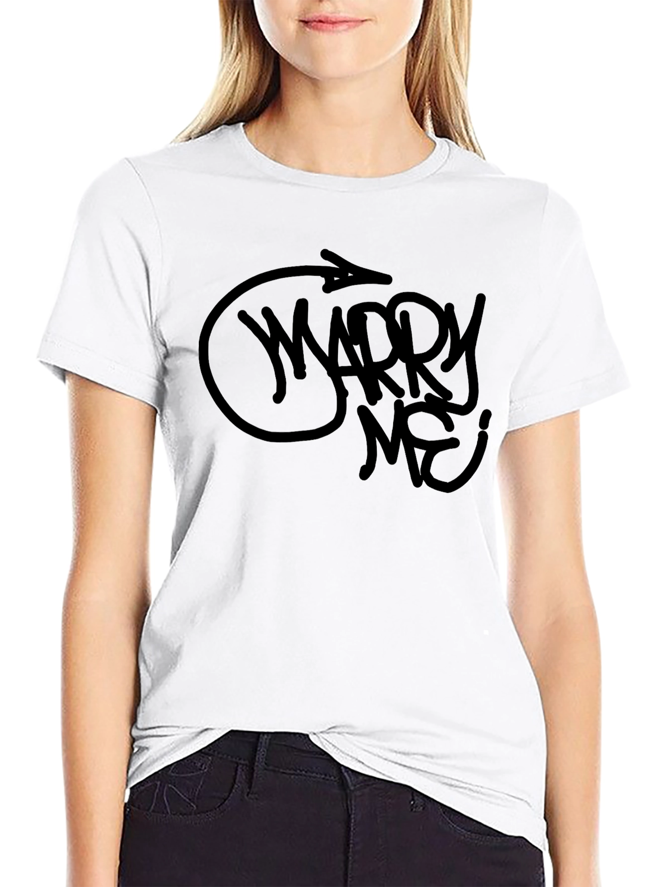 Marry Me? Graphic Tee - Mens Black T-Shirt