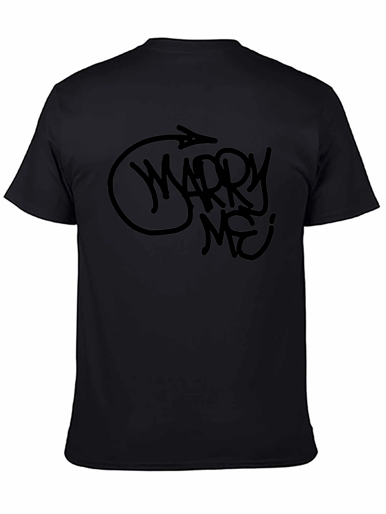 Marry Me? Graphic Tee - Mens Black T-Shirt