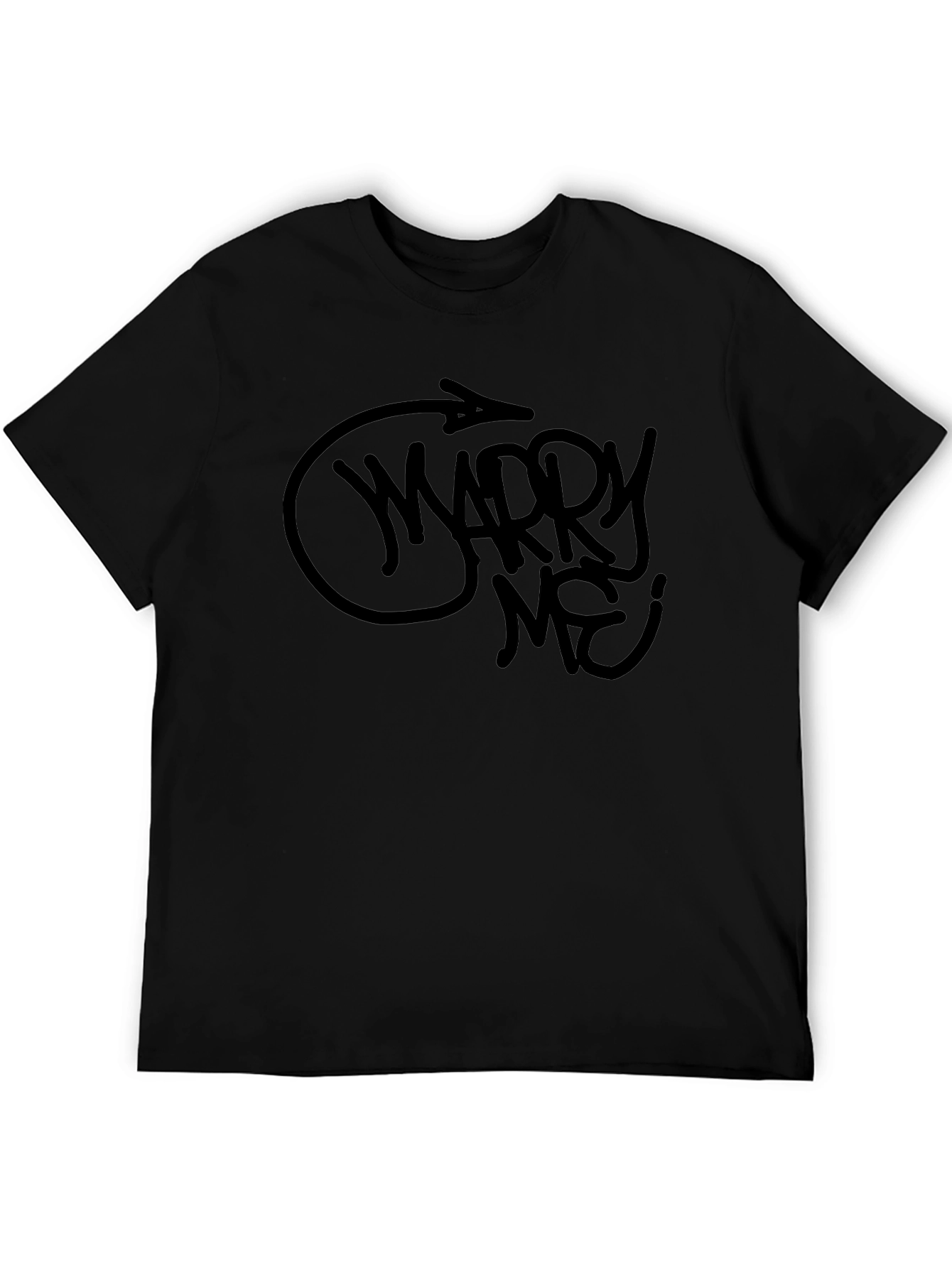Marry Me? Graphic Tee - Mens Black T-Shirt