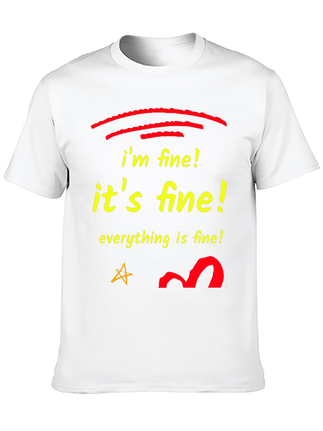 Im Fine! Black Graphic T-Shirt